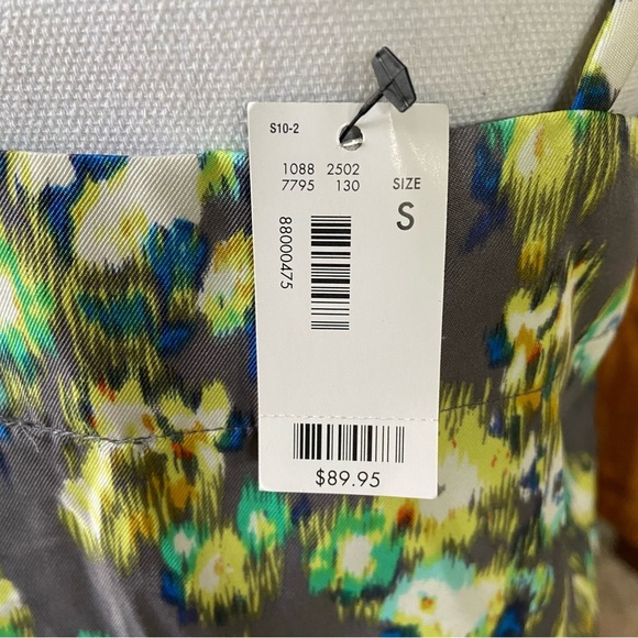 The Limited Camisole Blouse Size S Floral Gray Teal Tye Dye Pattern Silky Layer - Picture 13 of 13